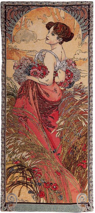 Phot of Summer By Mucha Wall Tapestry
