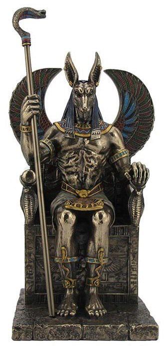 Photo of Anubis Holding Cobra Sceptre Sitting Figurine 27 cm