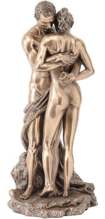 Photo of Bronze Couple Holding Hands Figurine 28cm