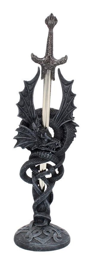 Photo #1 of product NEM2406 - Celtic Realm Letter Opener Black Dragon Sword