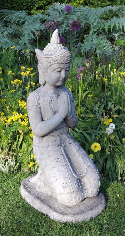 Photo of Kneeling Buddha Stone Statue Large NEW