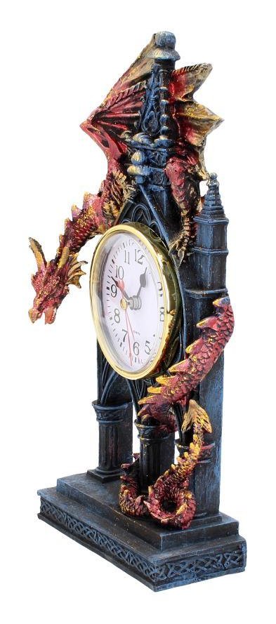 Photo #2 of product AL50380 - Red Dragon Gothic Fantasy Time Guardian Clock