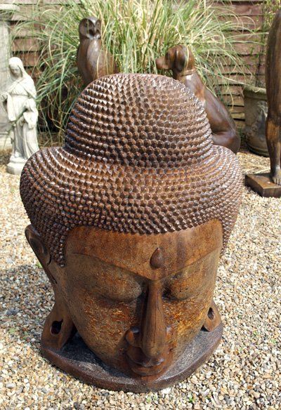 Giant Buddha Head Stone Statue | Garden Statue Shop