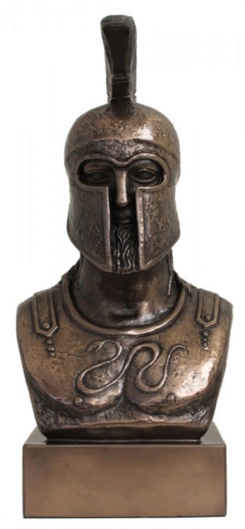 Photo of Greek Warrior Bust Figurine Bronze 30 cm