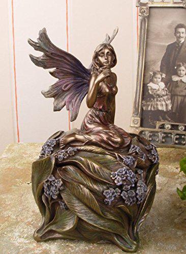 Photo of Fairy Holding Flower Trinket Box Bronze