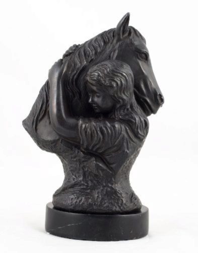 Photo of Girl And Pony Bronze Sculpture