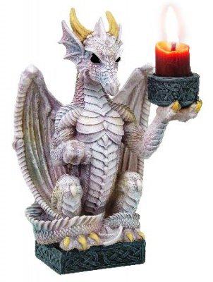 Photo of White Light Keeper Dragon Candle Holder 16 cm tall