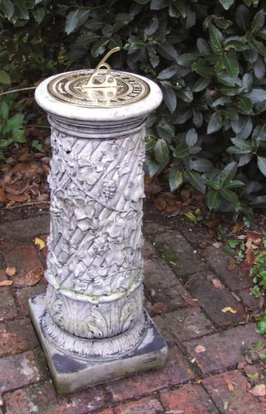 Photo of Ivy Stone Column with Brass Sundial