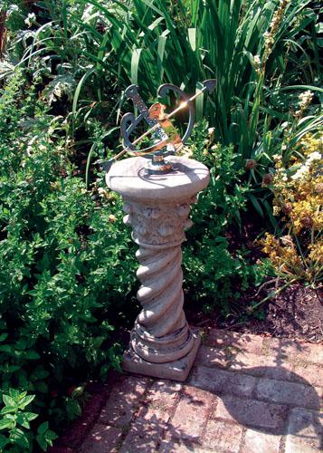 Photo of Roman Stone Column with Brass Armillary