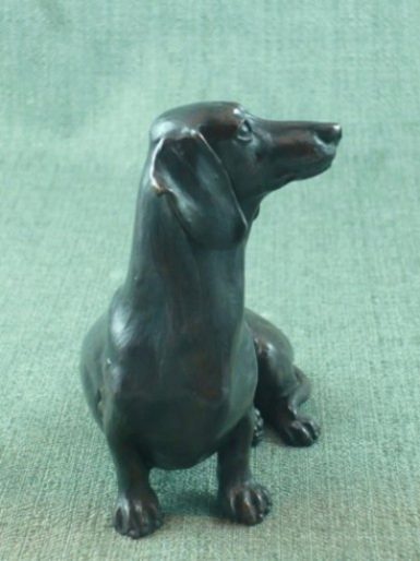 Photo of Dachshund Sitting Bronze Sculpture