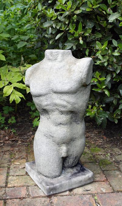 Photo of Male Torso Adam Nude Stone Statue 71 cm