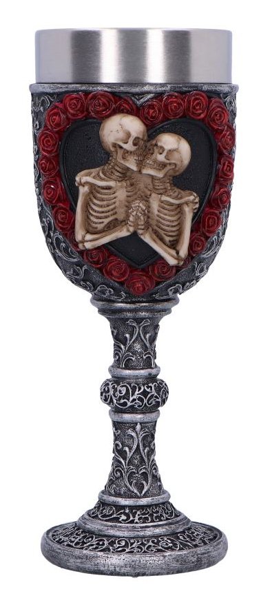 Photo #4 of product U6732A24 - To Have and To Hold Skeleton Lovers Goblet 19.5cm