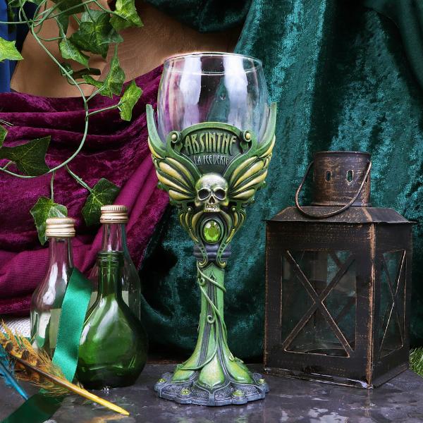Photo #5 of product B5147R0 - Absinthe La Fee Verte Green Goblet Wine Glass