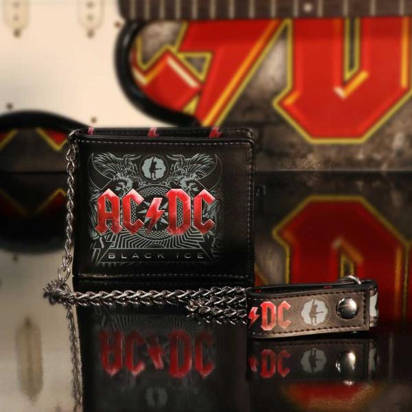 Photo #5 of product B5520T1 - Officially Licensed AC/DC Black Ice Album Embossed Wallet and Chain