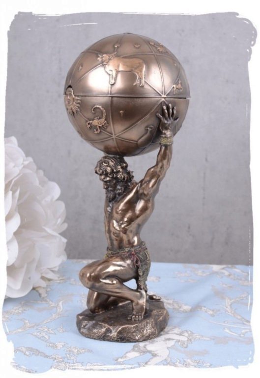 Photo of Atlas Bronze Figurine and Trinket Box 32 cm