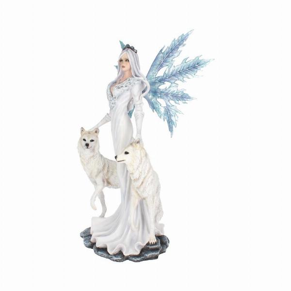 Photo #2 of product D2749G6 - Aura Large Ice Fairy with Two Winter Wolf Companions Figurine