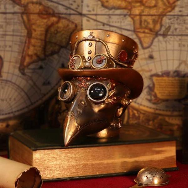 Photo #5 of product U5470T1 - Steampunk Beaky Automaton Apothecary Plague Doctor Bust Figurine