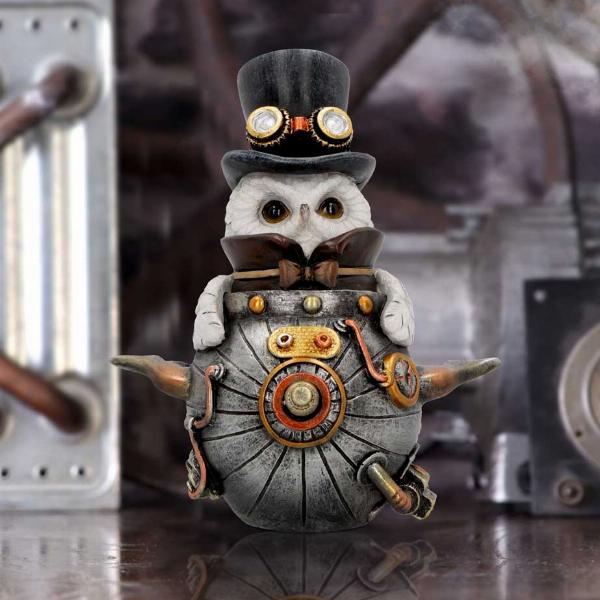 Photo #5 of product U6175W2 - Avian Invention Steampunk Owl Figurine 14.5cm