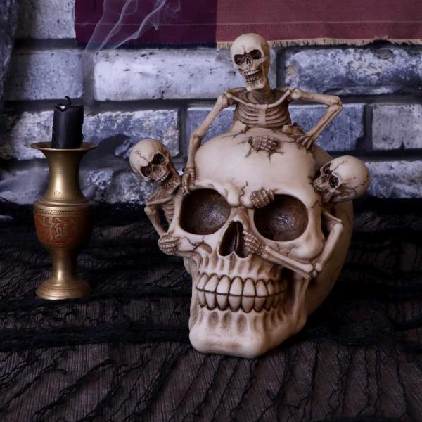 Photo #5 of product U5454T1 - Breaking Free Skeleton Emerging from Skull Ornament 17.7cm