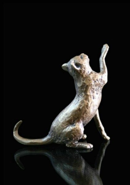 Photo of Cat Sitting Bronze Miniature (Butler and Peach)