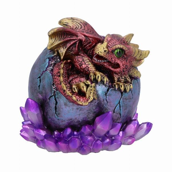 Photo #1 of product U5481T1 - Crimson Hatchling Glow Dragon Red Dragonling Crystal Figurine