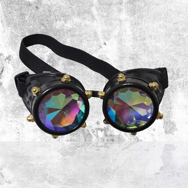 Photo #2 of product D3199H7 - Crystal Vision 16cm Pack of Three Steampunk Goggles