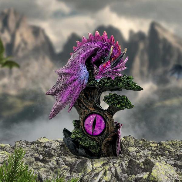 Photo #5 of product U6698A24 - Draconic Seer Purple Dragon Eye Figurine 17cm