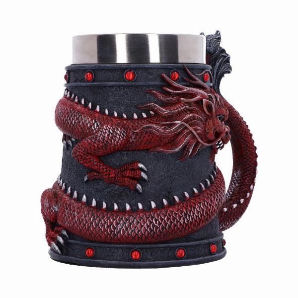 Photo #4 of product B5884V2 - Dragon Coil Tankard Red 16cm