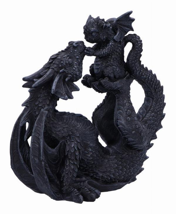 Photo #4 of product U6866C24 - Black Drakaina and Dragonling Figurine