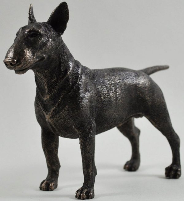 Photo of English Bull Terrier Standing Bronze Dog Sculpture 14.5cm