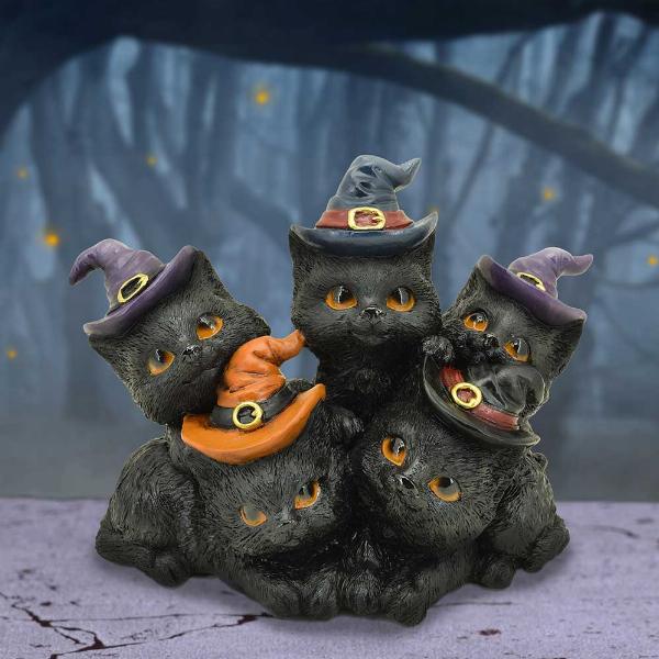 Photo #5 of product U6740A24 - Familiar Friends Witchy Black Cats Figurine 18cm