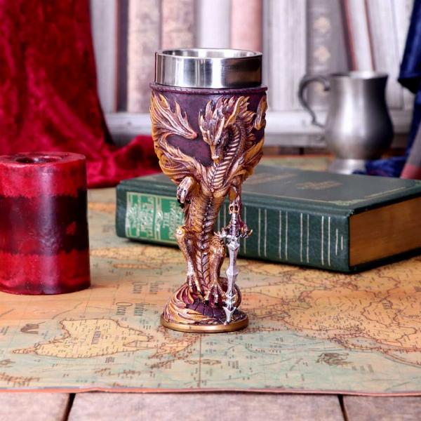 Photo #5 of product D4969R0 - Ruth Thompson Flame Blade Red Fire Dragon Goblet Glass