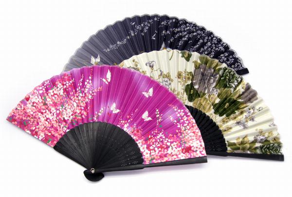 Photo of Floral Mixed Designs Japanese Fan (Set of 3)