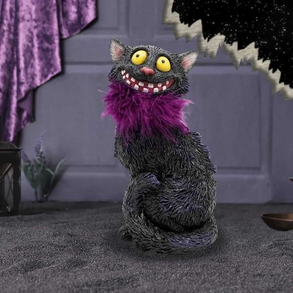 Photo #5 of product D6749A24 - Furgus Black Cat Feather Boa Figurine 19.5cm