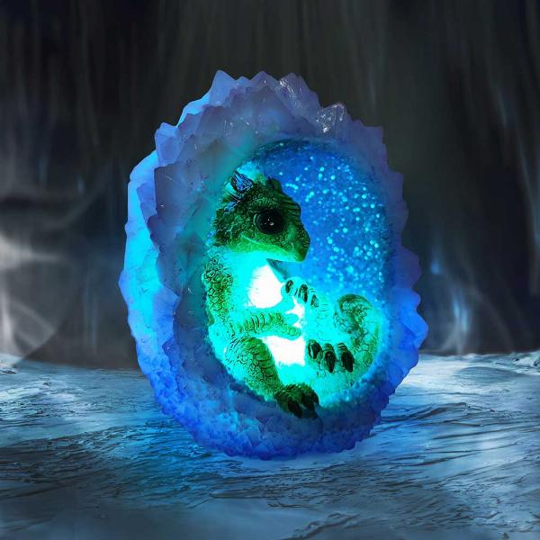 Photo #5 of product U6706A24 - Geode Nest (Green) Illuminating Figurine