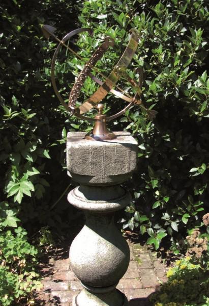 Photo of Grand Stone Baluster with Brass Armillary