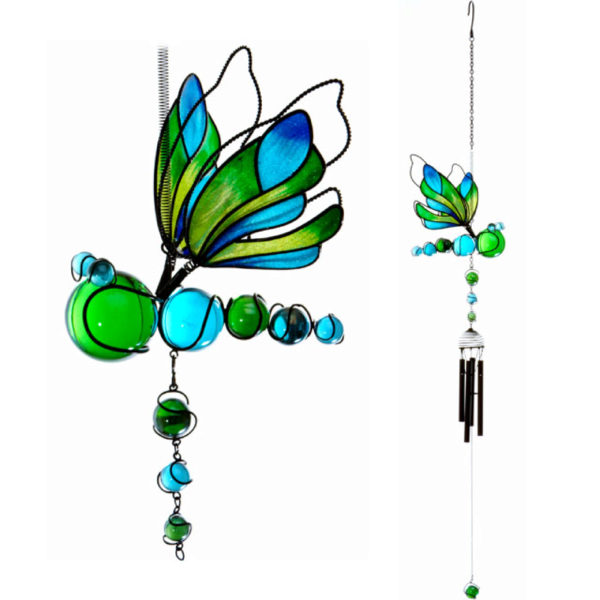 Photo of Green and Blue Dragonfly Springy Wind Chime