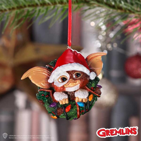 Photo #5 of product B6411X3 - Gremlins Gizmo in Wreath Hanging Ornament 10cm