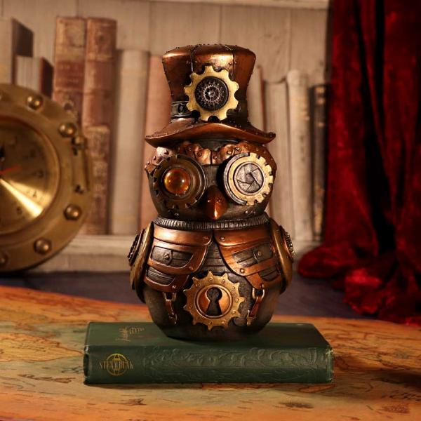 Photo #5 of product D5413T1 - Hootle 22.7cm Steampunk Owl with Top Hat Figurine