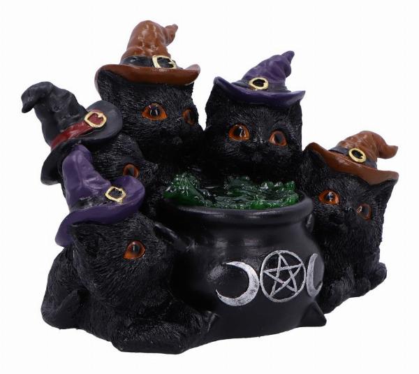 Photo #4 of product U6871C24 - Kindle's Potion Light Up Cats and Cauldron Ornament