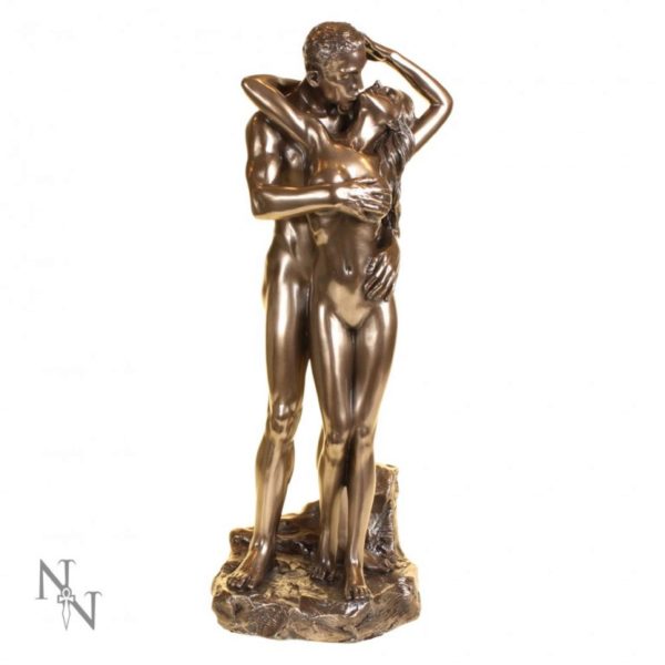 Photo of Loves Caress Bronze Nude Couple Figurine 28cm