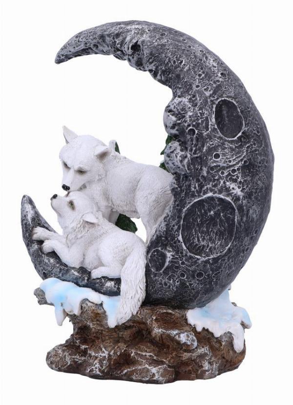 Photo #2 of product U6441X3 - Lunar Companions Wolves Moon Figurine 19.3cm