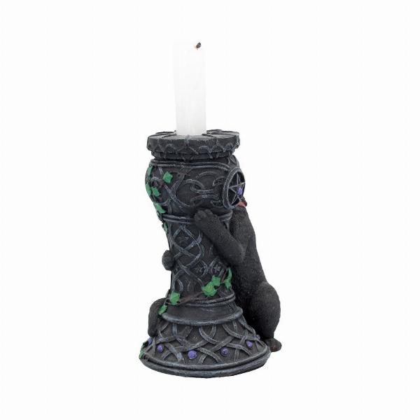Photo #3 of product B1810E5 - Midnight Cat Candle Holder Wiccan Witch Gothic Ornament