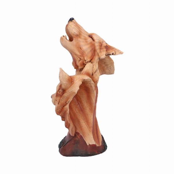 Photo #2 of product H5035R0 - Natural Call Howling Wolf Wood Effect Bust