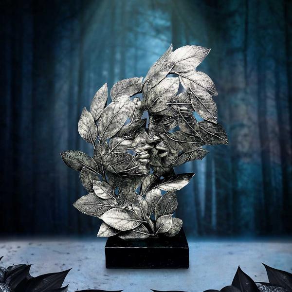 Photo #5 of product D6683A24 - Natural Emotion - Kiss Silver Statue 37cm