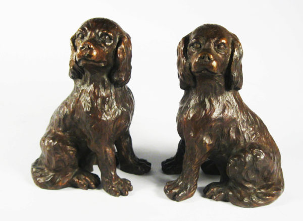 Photo of Pair of King Charles Cavalier Spaniels Bronze Ornaments