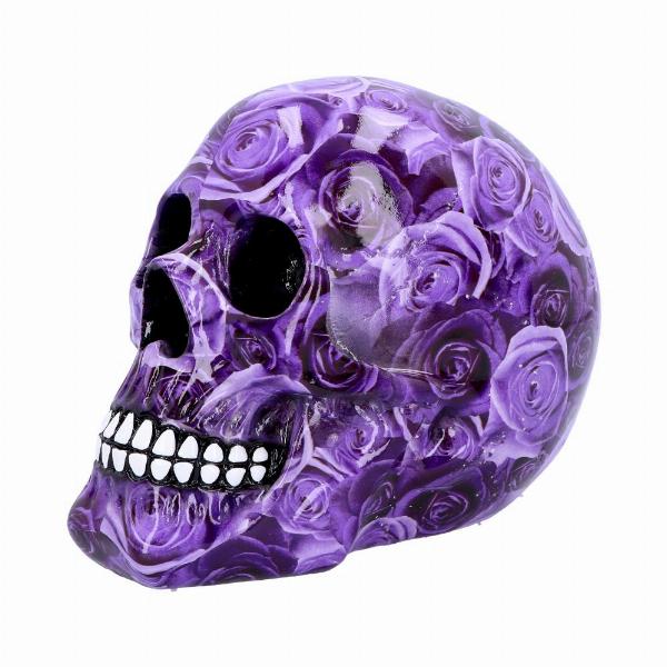 Photo #2 of product D4714P9 - Purple Rose Romance Skull Ornament