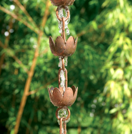 Photo of Rain Chain Copper Lily Down Pipe Ornament