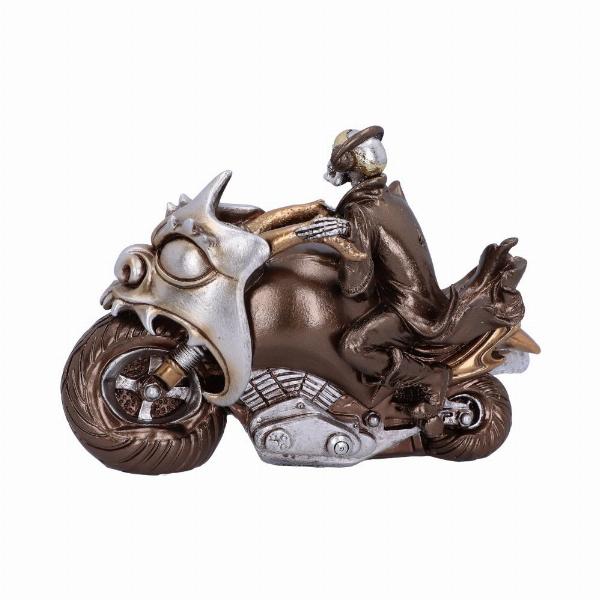Photo #3 of product U5946V2 - Rebel Rider Bronze Skeleton Biker Figurine 19cm