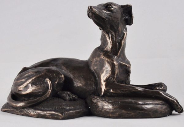 Photo of Resting Whippet Dog Bronze Sculpture 13cm (Harriet Glen)